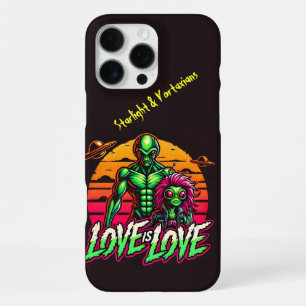 Coque iPhone 16 Pro Max Aliens romantiques sous le coucher de soleil cosmi