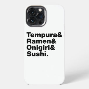 Etui iPhone 13 Pro Max Aliments japonais Tempura & Ramen & Onigiri & Sush