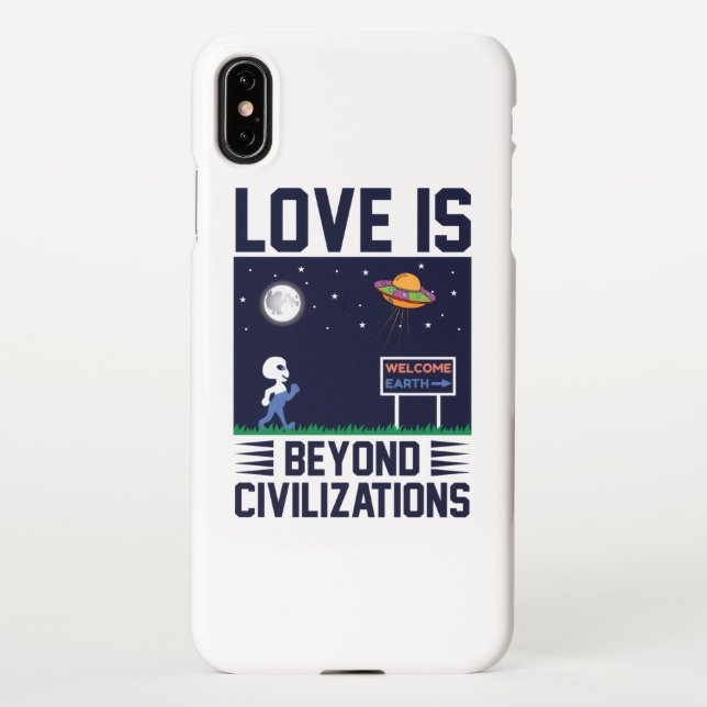 Coque iPhone Amour au-delà des frontières avec design alien (Dos)