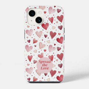 Coque Pour iPhone 14 Amour en aquarelle - Motif du coeur lunaire
