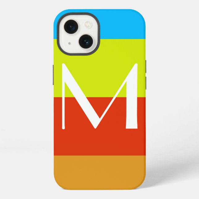 Coque iPhone Amusement personnalisé d'été de monogramme (Verso)