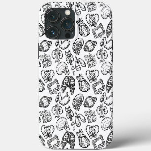 Etui iPhone 13 Pro Max Anatomie humaine Science bizarre Bio Crâne Hallowe