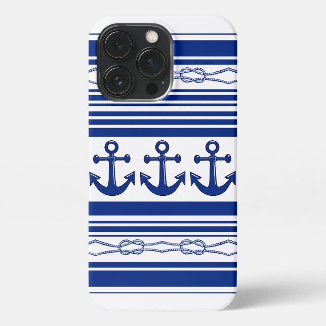 Coque iPhone Ancres Nautiques Cordes Et Traces (Verso)