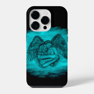 Coque Pour iPhone 14 Plus Ange Éros en amour en design noir et vert