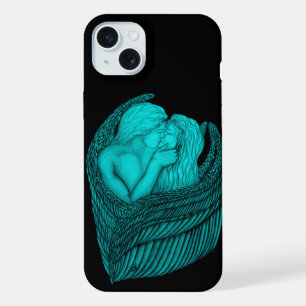 Anges qui s'embrassent, design noir et vert