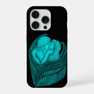 Anges qui s'embrassent, design noir et vert