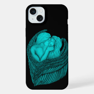 Anges qui s'embrassent, design noir et vert