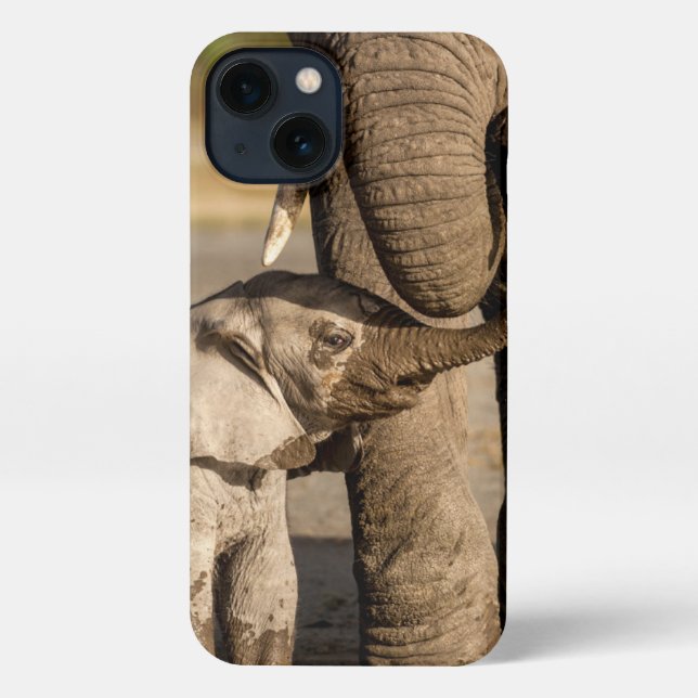 Coque iPhone Animaux de bébés cutest | Baby Elephant & Mama (Verso)