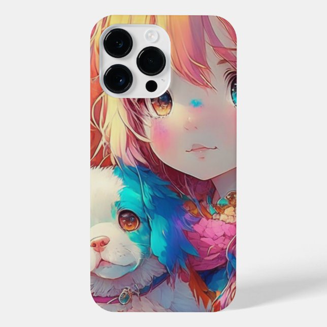 Coque iPhone Anime Girl with Puppy (Verso)
