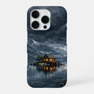 Coque iPhone 16 Pro anime style lake with mountains