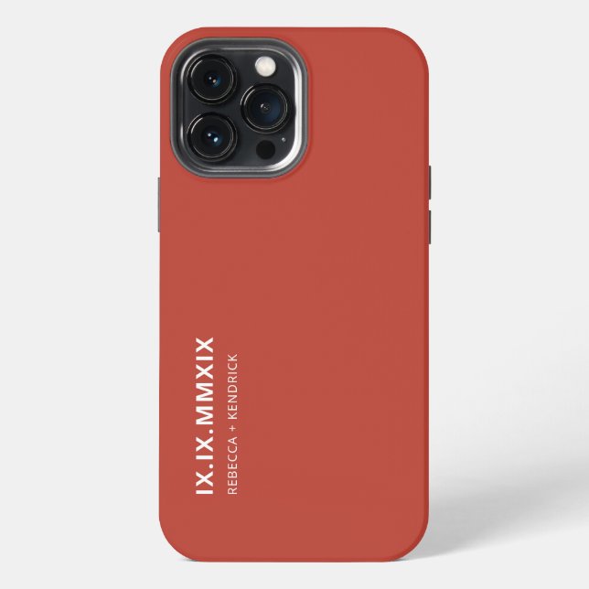 Coque iPhone Anniversaire des chiffres romains date jumelée (Verso)