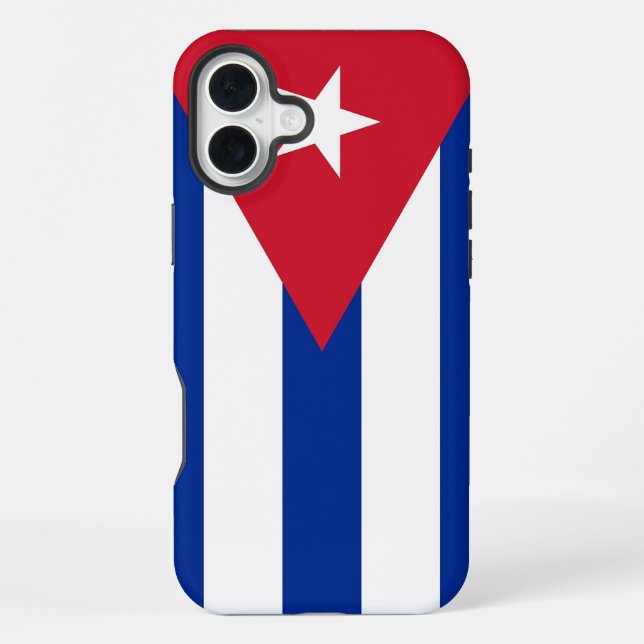 Coque iPhone Apple iPhone 16 Plus Mate, drapeau de Cuba (Verso)