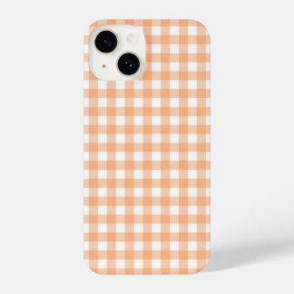 Coque Pour iPhone 14 Apricot Orange En vichy