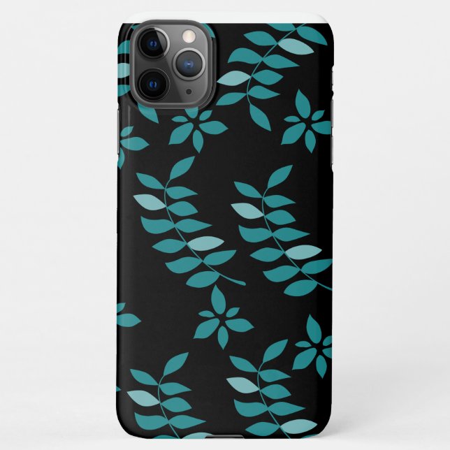 Coque iPhone Aqua et jungle tropicale noire (Dos)
