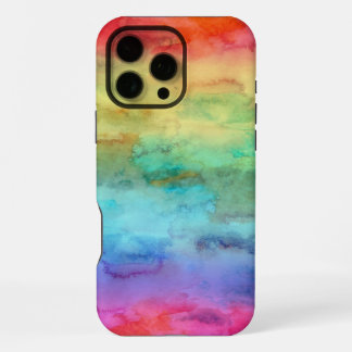 Coque iPhone 16 Pro Max Aquarelle arc-en-ciel