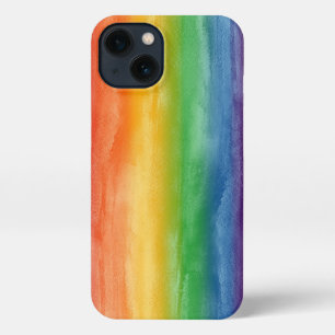 Etui iPhone 13 Aquarelle arc-en-ciel