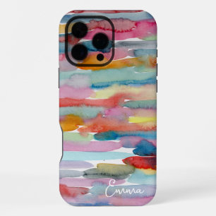 Coque iPhone 16 Pro Max Aquarelle colorée Brush Strokes
