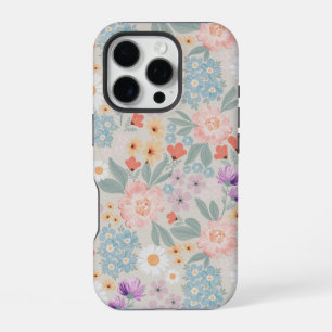 Coque iPhone 16 Pro Aquarelle Floral Rose Bohème