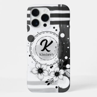 Coque iPhone 16 Pro Max Aquarelle Noir et Blanc Perdu Art