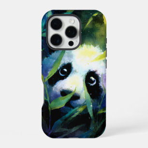 Coque iPhone 16 Pro Aquarelle Panda Caché dans le Bambou