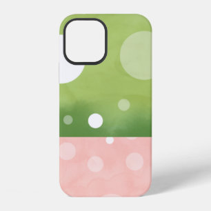 Coque iPhone 12 Aquarelle Pastel Watermelon avec points blancs