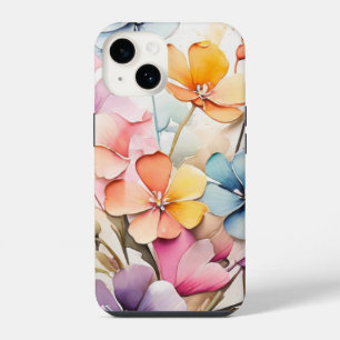 Coque Pour iPhone 14 Aquarelle Peinture de Fleurs.
