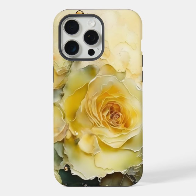 Coque iPhone Aquarelle Roses jaunes (Verso)