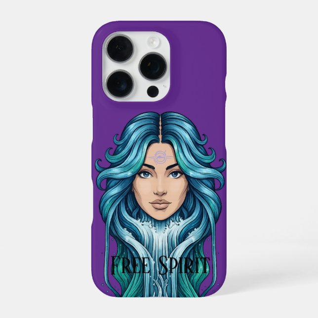 Coque iPhone Aquarius Lady: Custom Slim Violet Case (Verso)