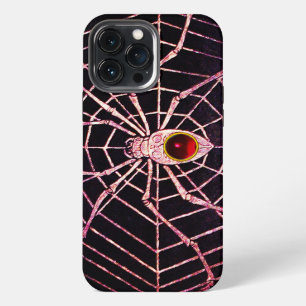 Etui iPhone 13 Pro Max ARAIGNÉE ET TOILE Rouge Rubis Noir