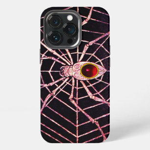 Etui iPhone 13 Pro ARAIGNÉE ET TOILE Rouge Rubis Noir