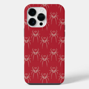 Coque Pour Pour iPhone 14 Pro Max Araignée - Rouge Sang et Blanc Os