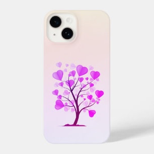 Coque Pour iPhone 14 Arbre d'amour Arbre de coeur Pastel rose Aquarelle