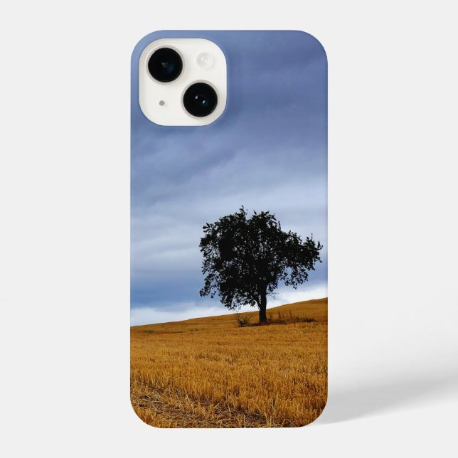 Coque iPhone Arbre dans un champ de blé (Verso)