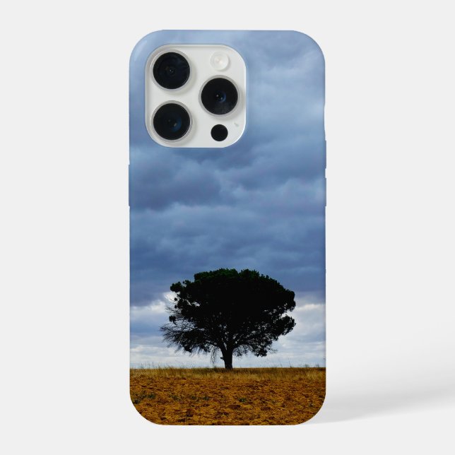 Coque iPhone Arbre dans un champ vide (Verso)