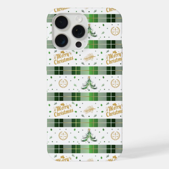 Coque iPhone Arbre de Noël de l'avocat - Scales de justice (Verso)