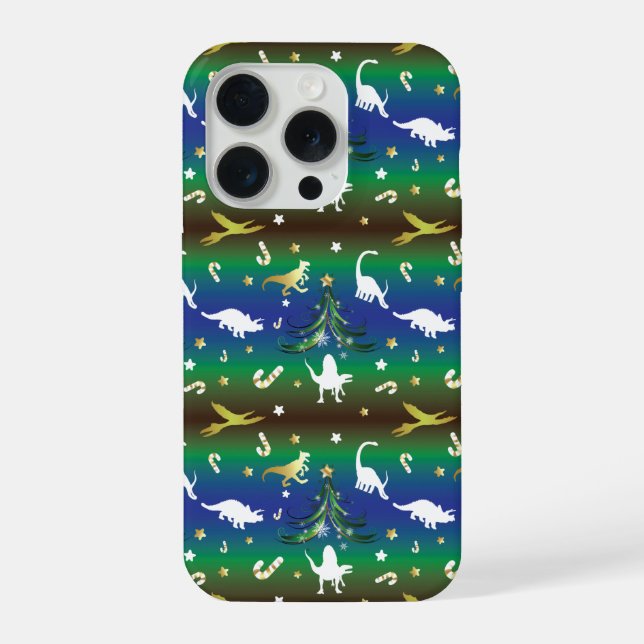 Coque iPhone Arbre de Noël Dinosaur (Verso)