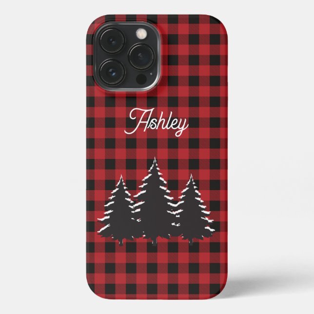 Coque iPhone Arbres à plaies de buffles rouges et noirs (Verso)
