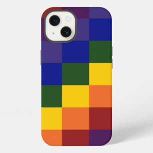Etui iPhone 13 Arc-en-ciel à carreaux