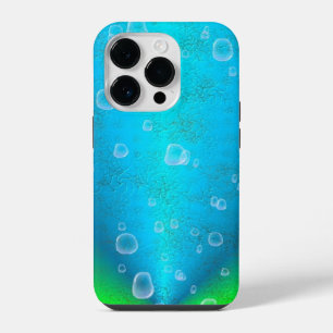 Coque Pour iPhone 14 Pro Arc-en-ciel bleu vert dans l'optique cuir peau d'é