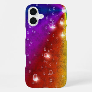 Coque iPhone 16 Plus Arc-en-ciel en cuir d'éléphant Optik, Arc-en-ciel