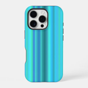 Coque iPhone 16 Pro Arc-en-ciel rayures bleu vert