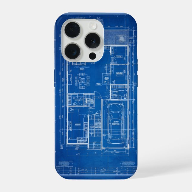 Coque iPhone Architectural Blueprint House Floor Plan Design (Verso)