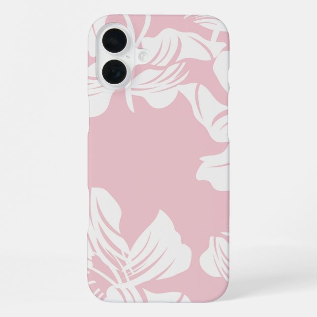 Coque iPhone Arrière - plan à motif floral blanc (Verso)
