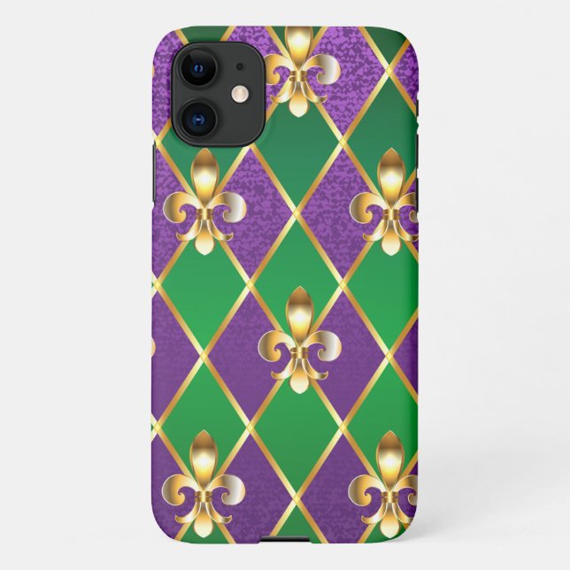 Coque iPhone Arrière - plan de bijoux Mardi Gras (Dos)