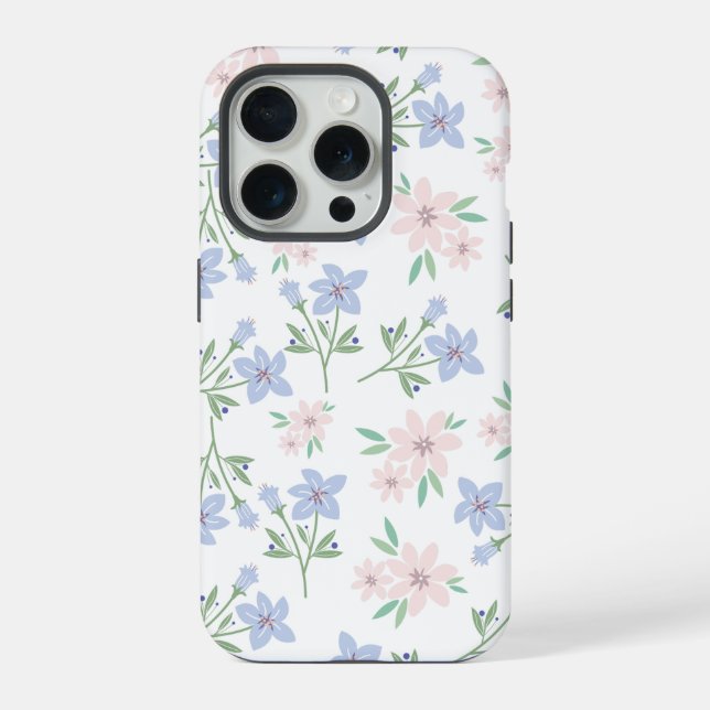 Coque iPhone Arrière - plan de fleurs pastel (Verso)