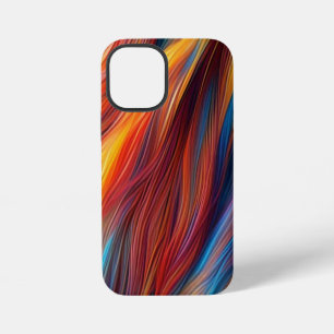 Coque iPhone 12 Mini Arrière-plan de texture de fourrure colorée-68454