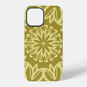 Coque iPhone 12 Arrière - plan fleuri géométrique. Origine ethniqu