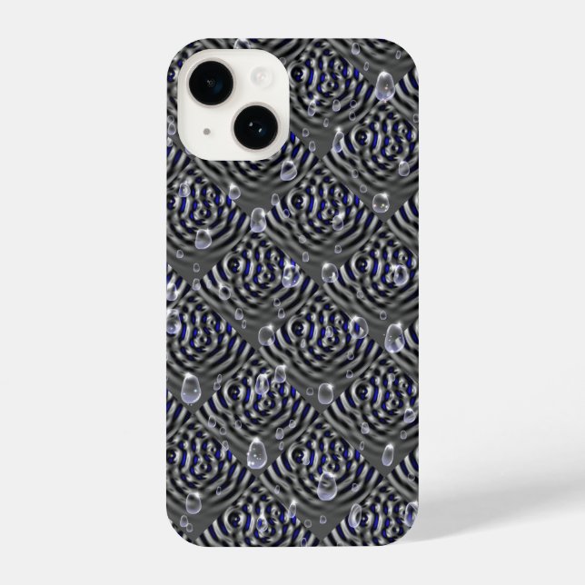 Coque iPhone Arrosage sur métal gris bleu (Verso)