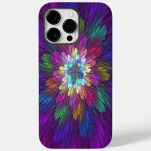 Coque Pour Pour iPhone 14 Pro Max Art abstrait fractal de fleurs psychédéliques colo