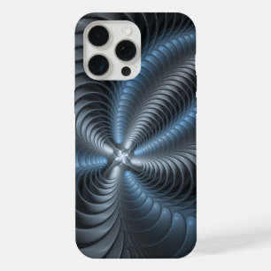 Art abstrait moderne fractal bleu gris plastique 3